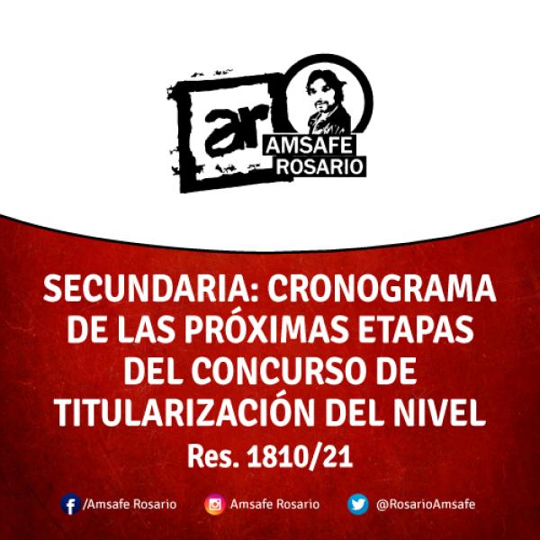 Secundaria: Cronograma de las próximas etapas del concurso de titularización del Nivel Res. 1810/21