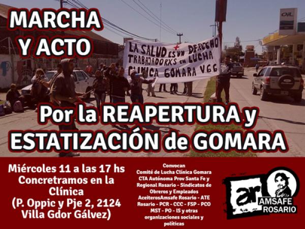 Marcha y acto por la reapertura y estatización de la Clínica Gomara