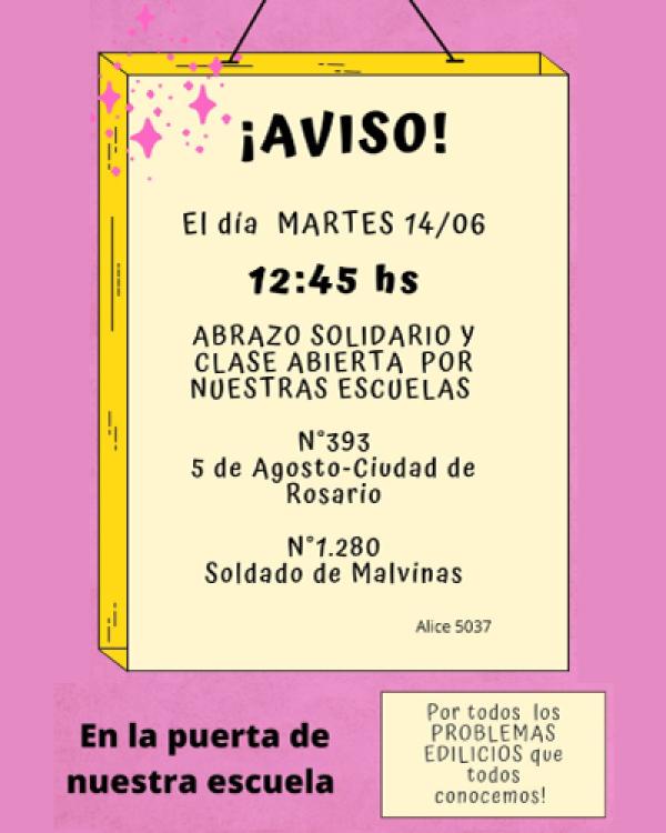 Abrazo solidario y clase abierta por nuestras escuelas