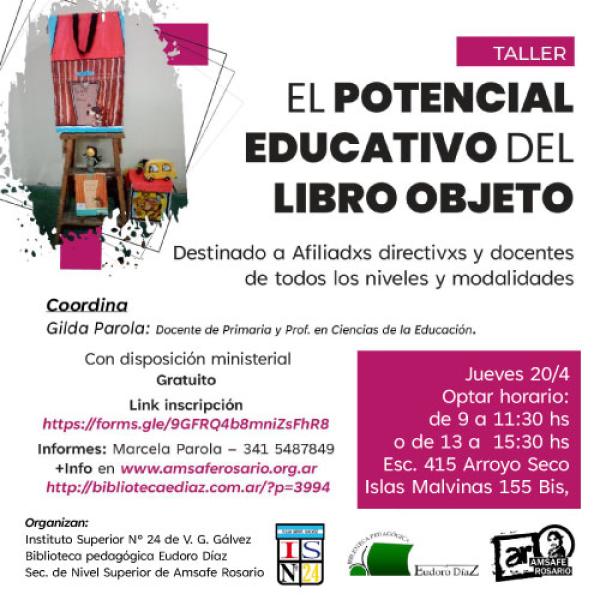 Taller: el potencial educativo del libro objeto en Arroyo Seco