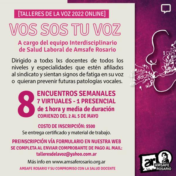 Talleres de la Voz 2022 - Modalidad Virtual