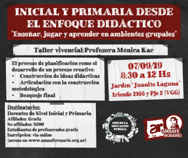 Taller vivencial en Villa Gobernador Gálvez: Inicial y Primaria desde el Enfoque didáctico