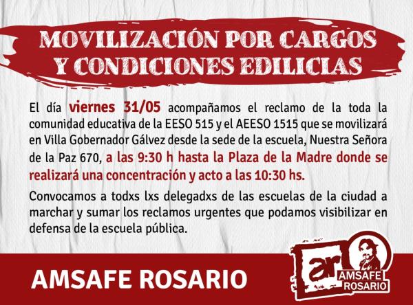 Movilización por cargos y condiciones edilicias