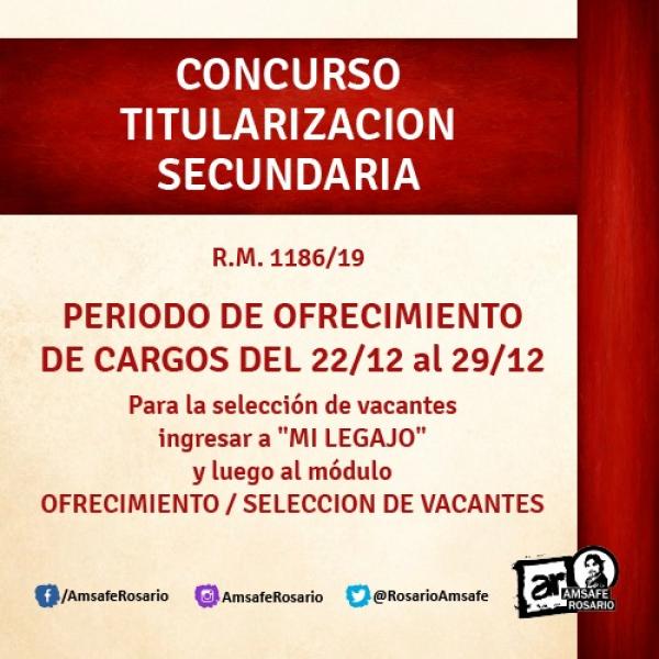 Concurso Titularización Secundaria R.M. 1186/19