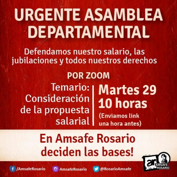 Urgente Asamblea Departamental: Consideración de la propuesta salarial