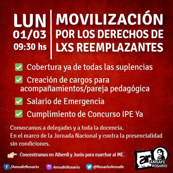 Importante Asamblea de reemplazantes y convocatoria a toda la docencia