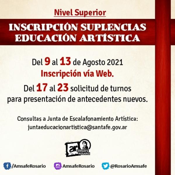 Inscripción a Suplencias Nivel Superior Educación Artística