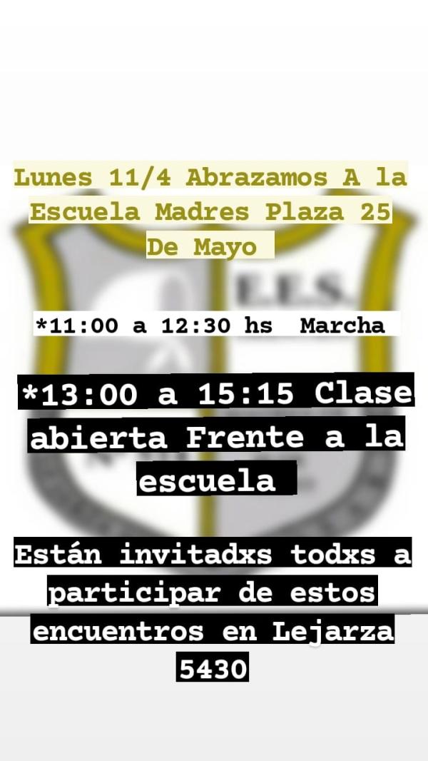 Abrazo solidario a la Escuela Madres de Plaza 25 de Mayo