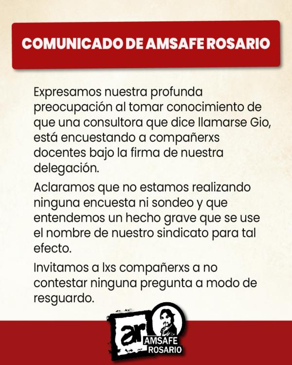 Comunicado de Amsafe Rosario