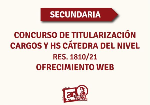 Importante: Concurso secundaria - Nuevo cronograma de ofrecimiento web