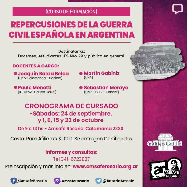 Curso: Repercusiones de la Guerra Civil Española en Argentina