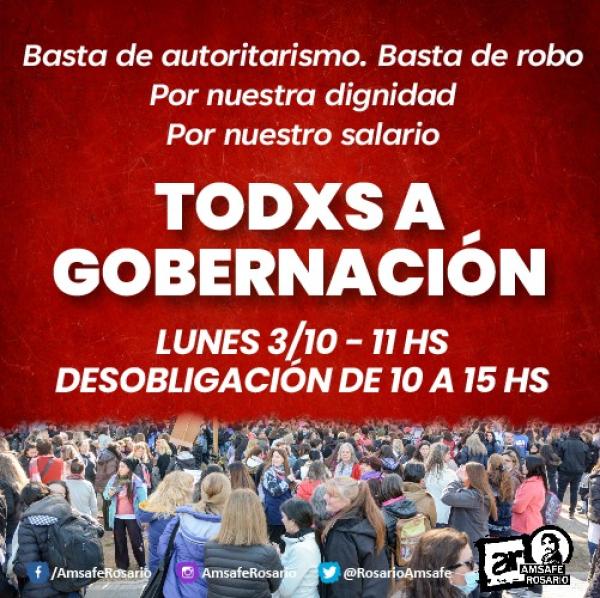 Basta de autoritarismo. Basta de robo. ¡Todxs a Gobernación!