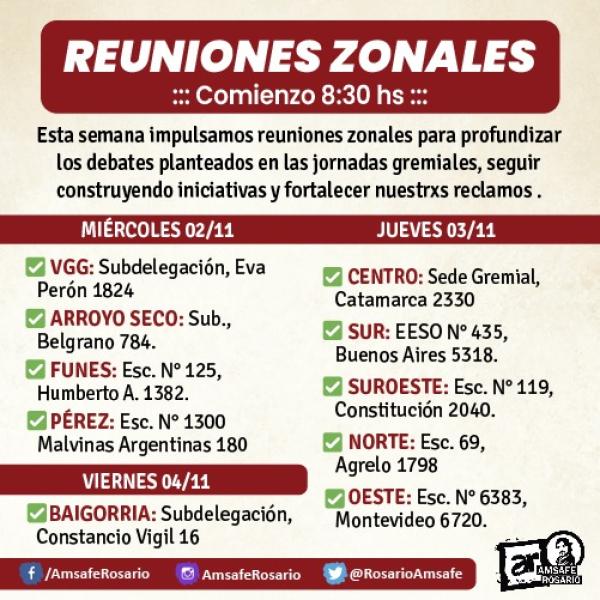 Reuniones Zonales de Delegadxs 