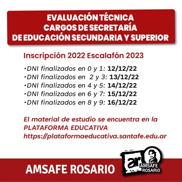 EVALUACIÓN TÉCNICA CARGOS DE SECRETARÍA DE EDUCACIÓN SECUNDARIA Y SUPERIOR 