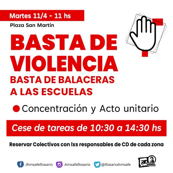 Basta de violencia, basta de balaceras a las escuelas