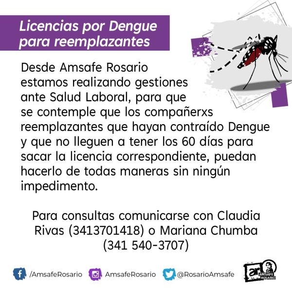 Sobre las licencias para reemplazantes que hayan contraído dengue
