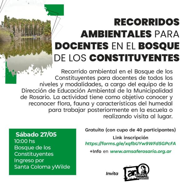 Recorridos Ambientales para docentes en el Bosque de Los Constituyentes