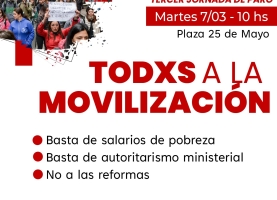 Martes 7/03: Todxs a la movilización. 