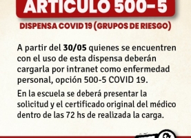 ARTÍCULO 500-5: Dispensa COVID 19 (grupos de riesgo)