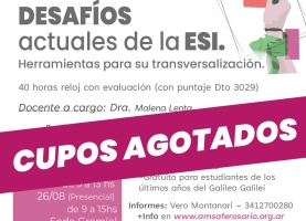 CUPOS AGOTADOS Curso: Desafíos actuales de la Educación Sexual Integral. Herramientas para su transversalización.