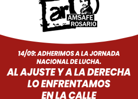 14/09: Adherimos a la Jornada Nacional de Lucha.