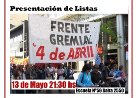 Gran Peña presentación de listas Frente 4 de Abril