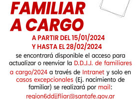 Declaración jurada de familiares a cargo 2024