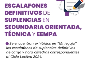 Escalafones Definitivos de Suplencias en Secundaria Orientada, Técnica Y EEMPA