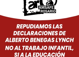 Repudiamos las declaraciones de Alberto Benegas Lynch. No al trabajo infantil, si a la educación.