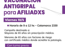 Vacunación Antigripal para afiliadxs