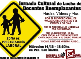 Jornada cultural de Lucha de Docentes reemplazantes. 