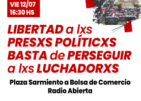 Libertad inmediata de los 4 detenidos en las protestas contra la Ley Bases. Basta de perseguir a los luchadores.