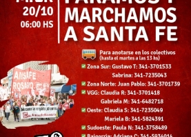 Paramos y nos movilizamos a Santa Fe