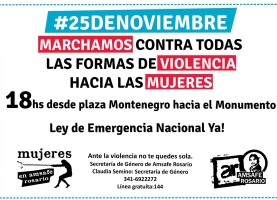 #25DeNoviembre: Marchamos contra todas las formas de violencia hacia las mujeres.