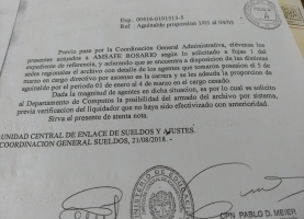 Respuesta del Ministerio por la deuda en el cobro del aguinaldo de lxs compañerxs que ascendieron en marzo