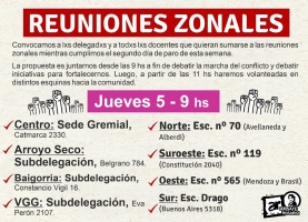 Reuniones zonales el jueves 5