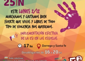 #25N: Este lunes marchamos contra la violencia hacia las mujeres