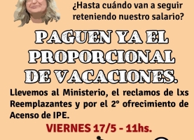 ¡Pago del proporcional de vacaciones YA!