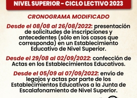 Inscripción a Suplencias Nivel Superior - Ciclo Lectivo 2023