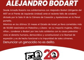 Solidaridad con Alejandro Bodart 