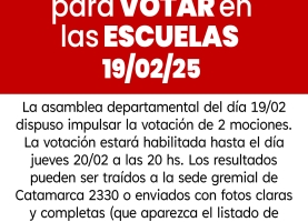 MOCIONES para VOTAR en las ESCUELAS 19/02/25