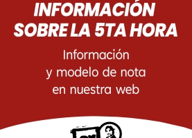 IMPORTANTE: Información sobre la 5ta HORA