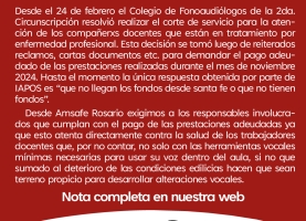 ¡INFORMACIÓN IMPORTANTE! CORTE DE SERVICIO IAPOS- DIPART