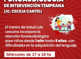 FONOAUDIOLOGÍA DE INTERVENCIÓN TEMPRANA EN EL CENTRO DE SALUD LUIS LESCANO