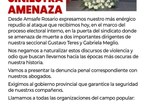 Repudio ante la siniestra amenaza