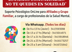 Soporte Psicológico OnLine para Afiliadxs y Grupo Familiar 