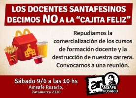 Los docentes Santafesinos decimos NO a la “Cajita Feliz”