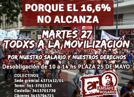 Movilización martes 27 de marzo: Porque el 16,6% no alcanza