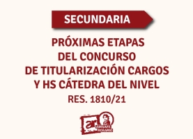 Concurso de Titularización de Media, Técnica y EEMPA (Res.1810/21) Etapas pendientes.