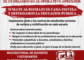 El 3 de septiembre en todas las escuelas secundarias digamos NO al Operativo Aprender